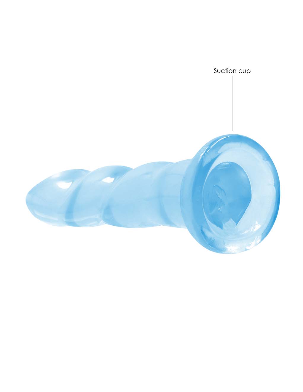 Real Rock Non Realistic Clear Wavy 7" Dildo- Suction Cup