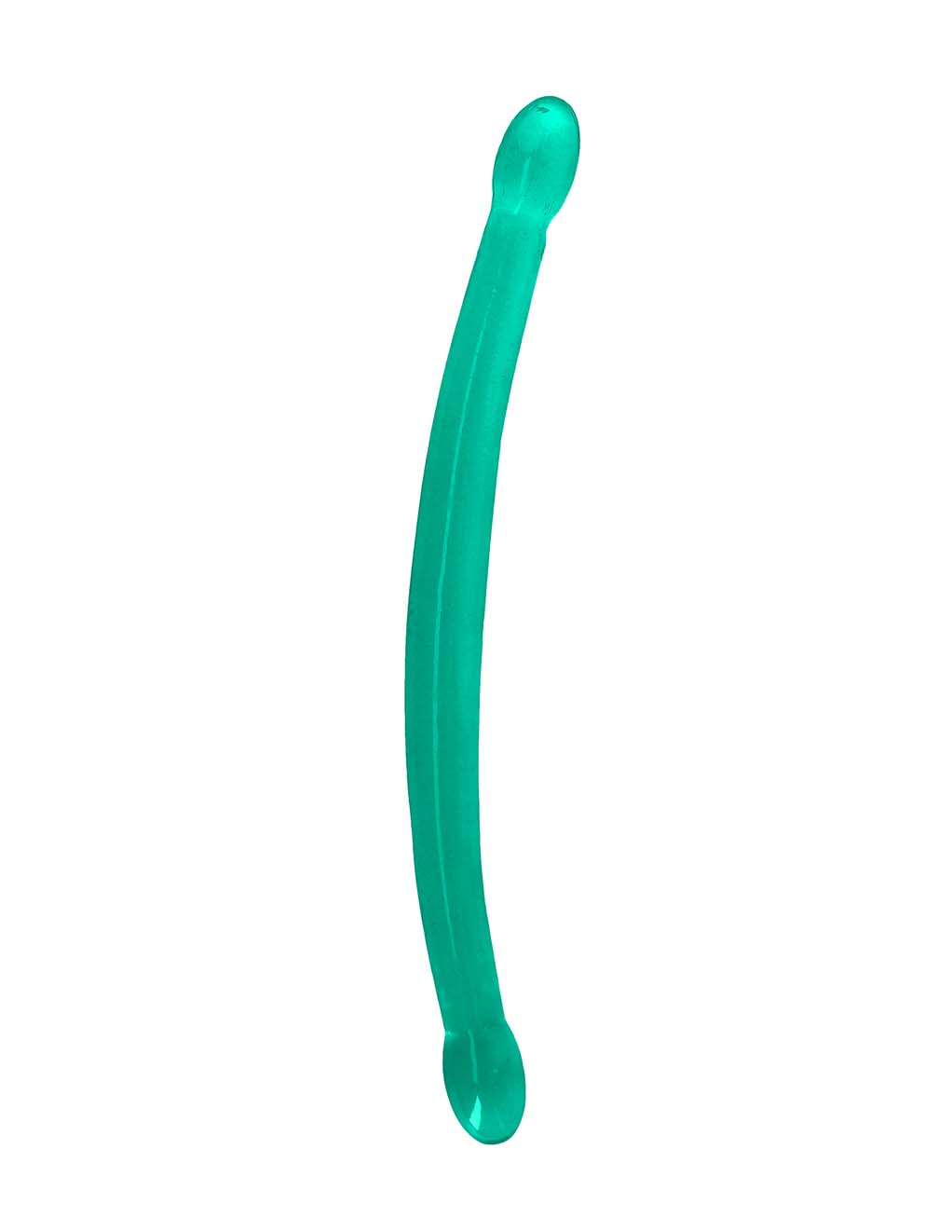 Real Rock Non Realistic Clear 17" Double Dildo- Turquoise- Main