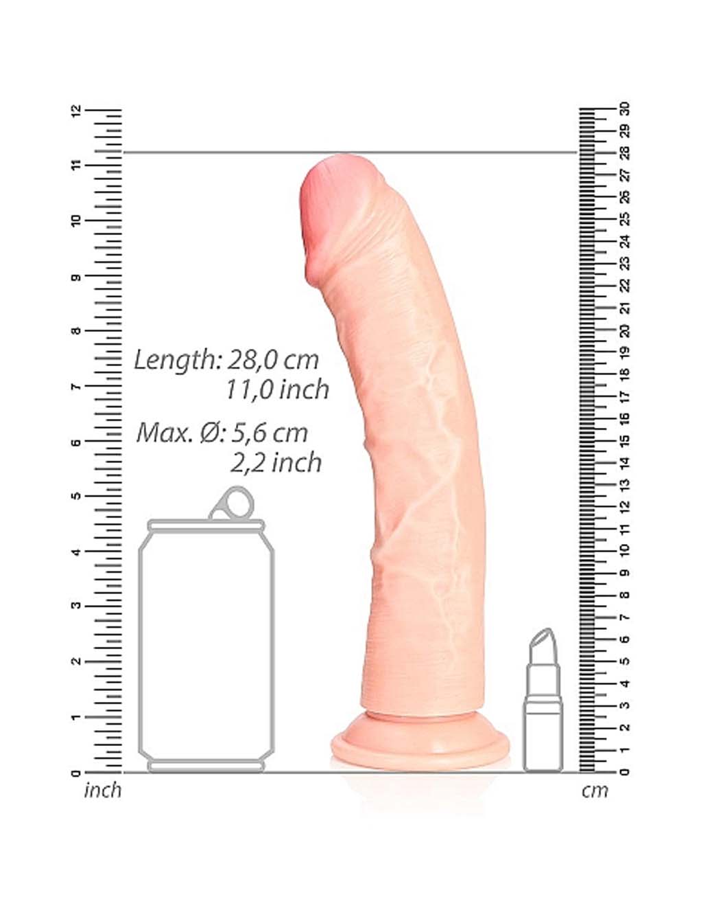 Real Rock Realistic Curved 10" Dong- Specs