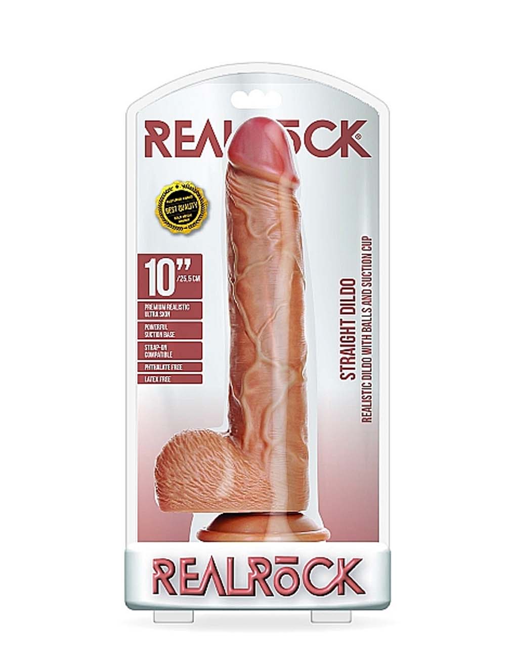 Real Rock Realistic 10" Dong with Balls- Box