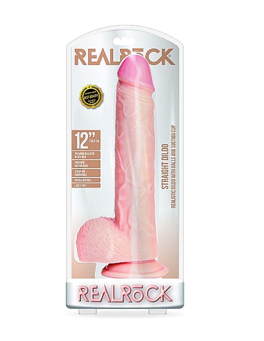 Real Rock Realistic 12" Dong with Balls- Box