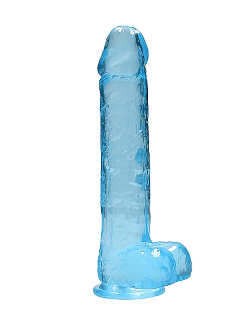 Real Rock Realistic Clear 10" Dildo with Balls- Blue- Main
