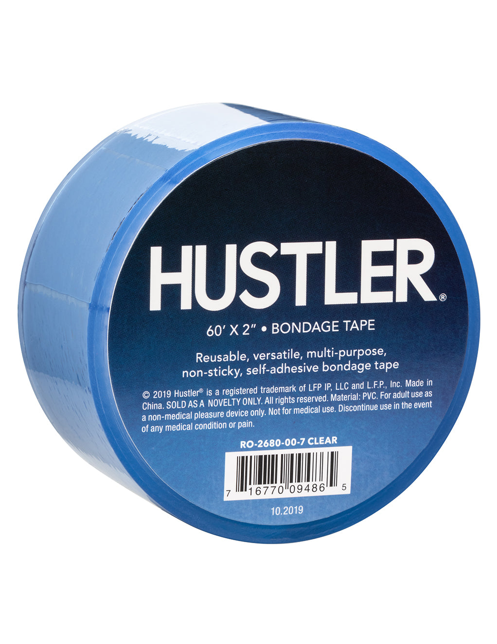 HUSTLER Bondage Tape- Clear- Logo- Side
