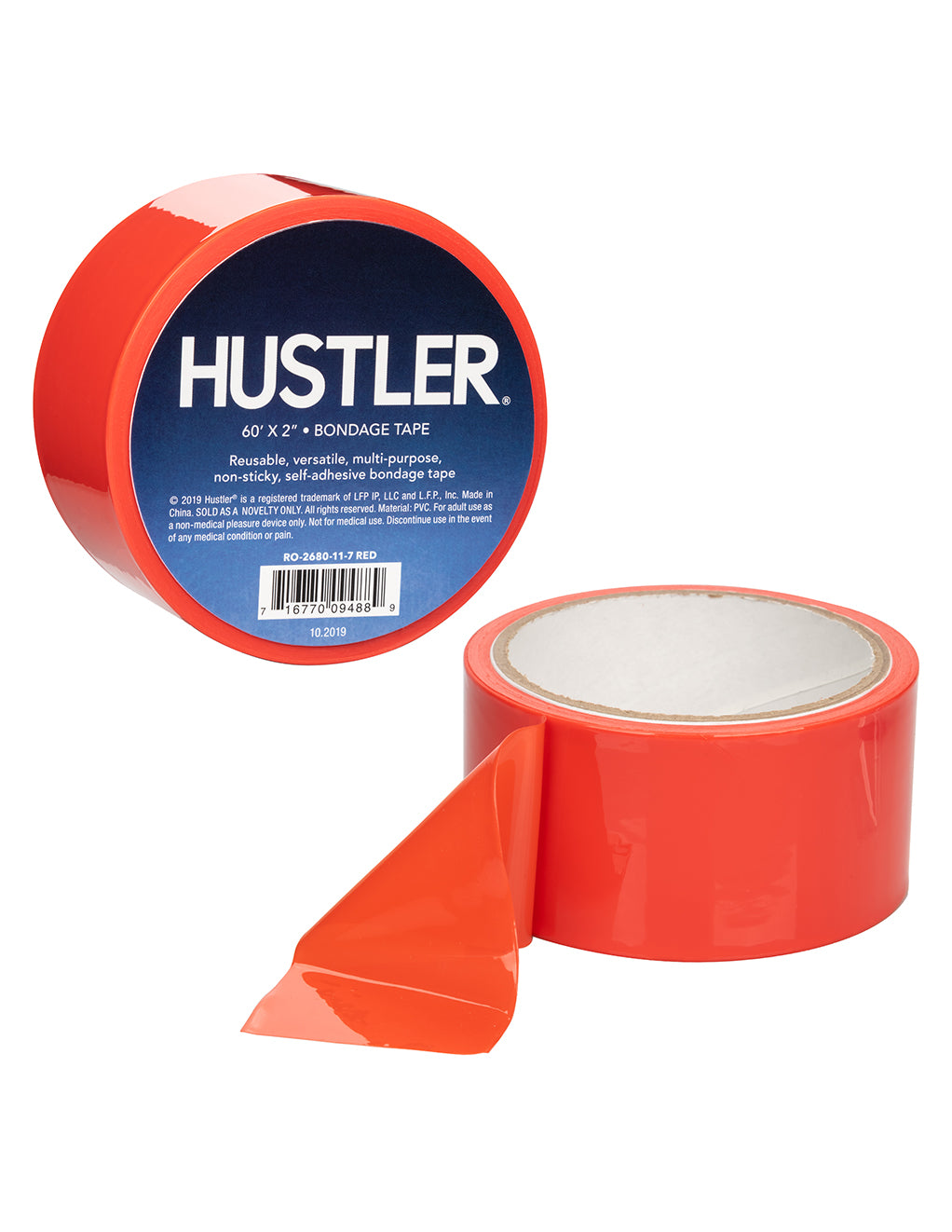 HUSTLER Bondage Tape- Red- Logo- Details