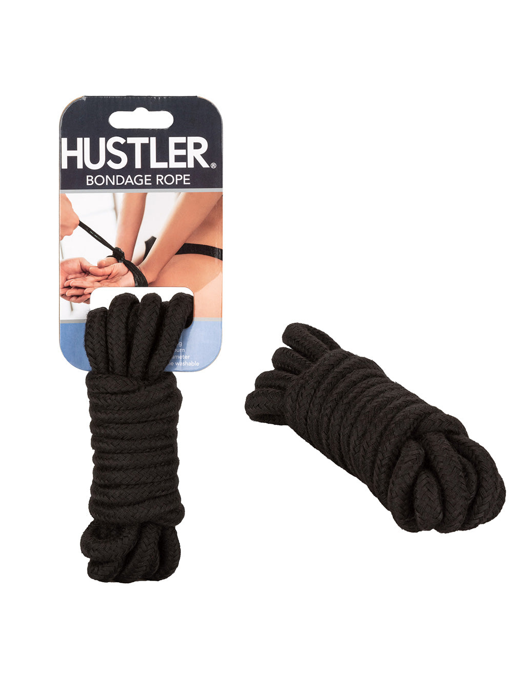 Hustler® Bondage Rope- Black- With package