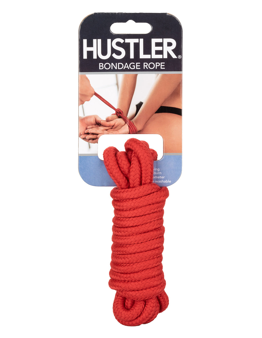 Hustler® Bondage Rope- Red- Front package