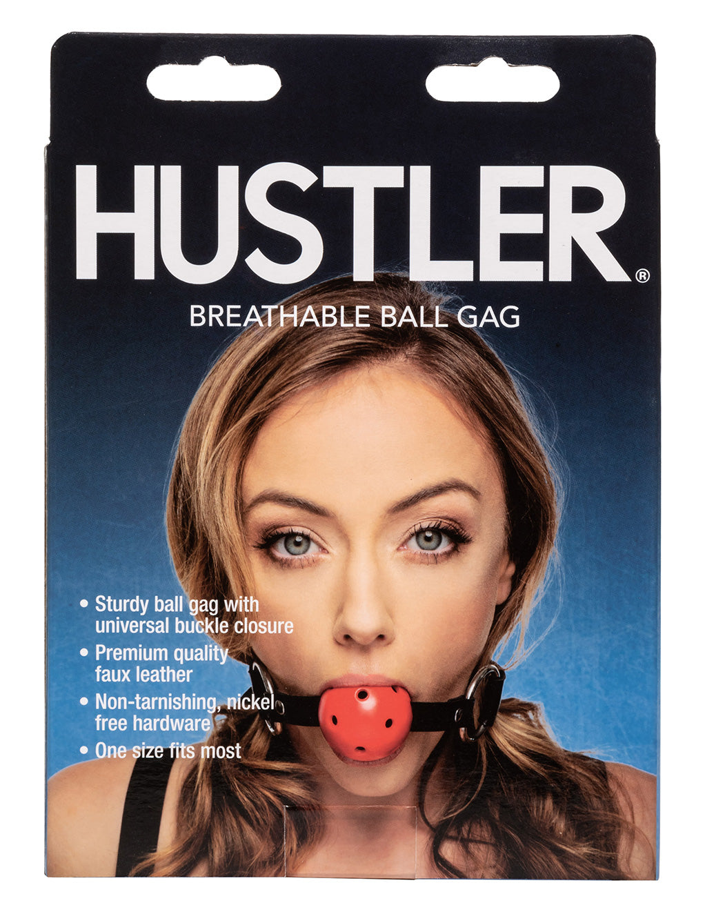 Hustler® Breathable Ball Gag- Red- Back box