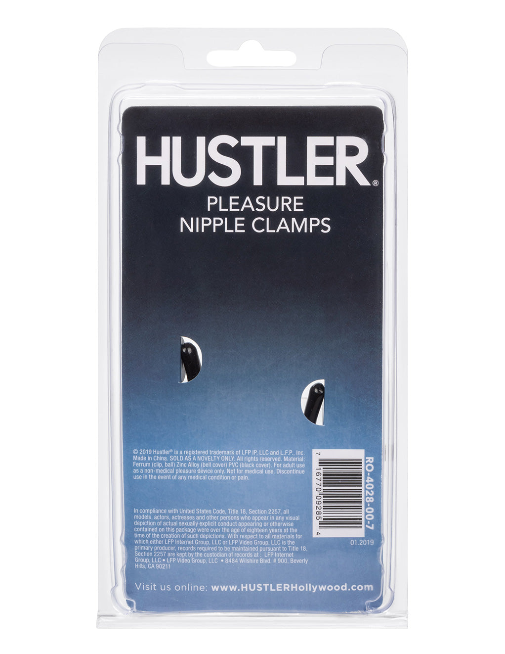 Hustler® Pleasure Nipple Clamps- Back package