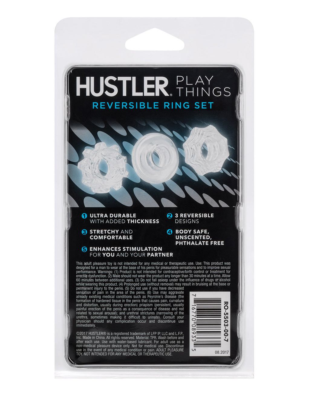 Hustler Playthings Reversible Cockring Set - Novelties - Cockring