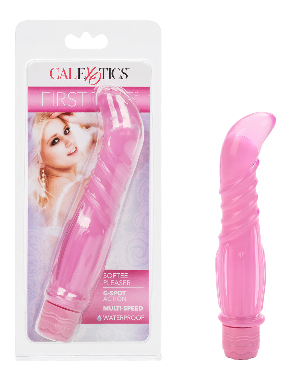 First Time Softee Pleaser G-spot Vibrator- Pink- Package