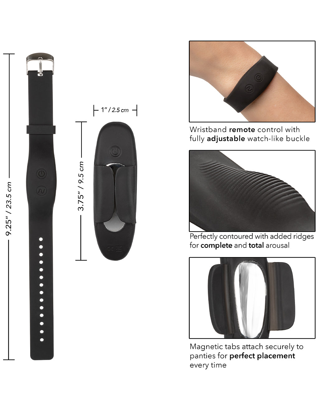 Lock N Play Wristband Remote Panty Teaser- Size dimensions
