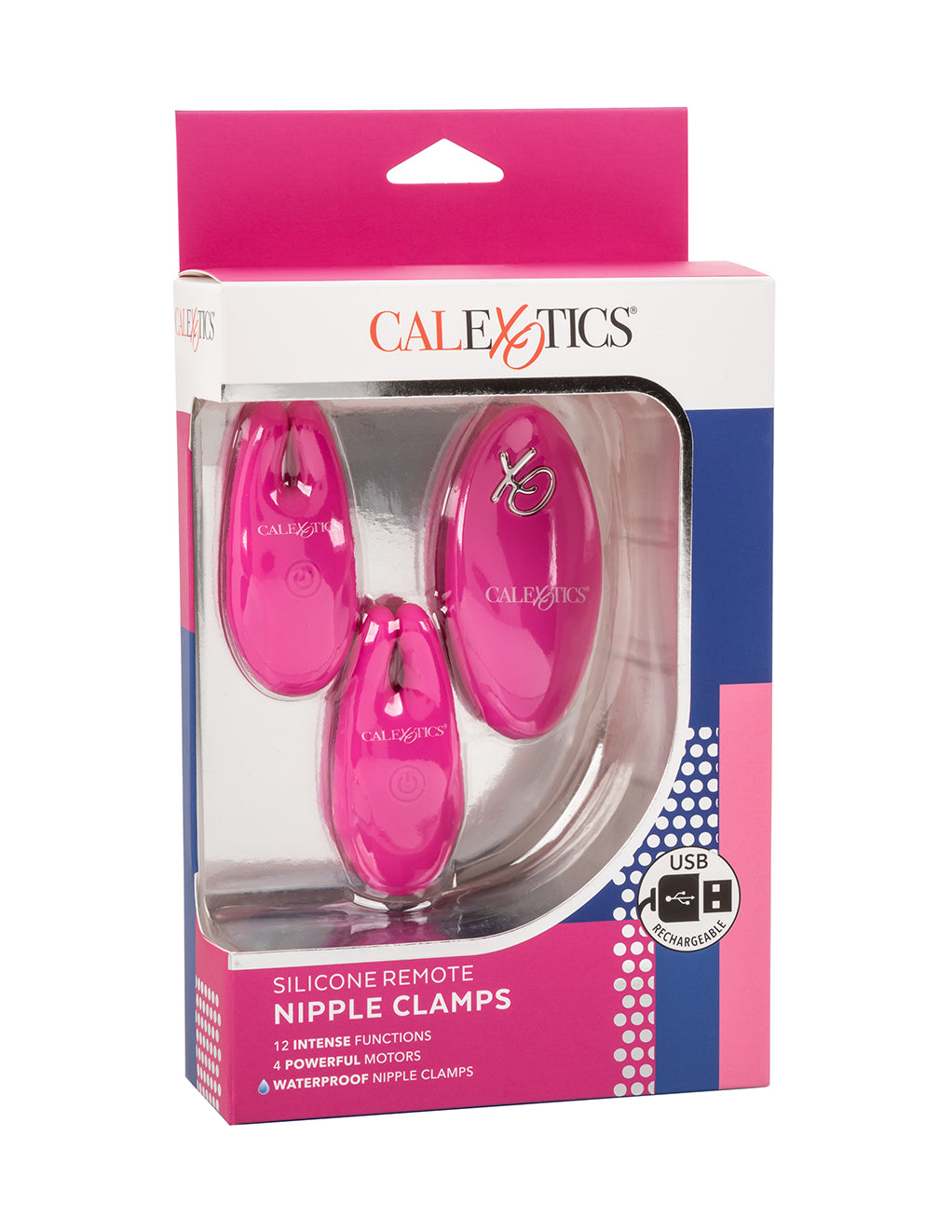 CalEx Silicone Remote Nipple Clamps- Pink- Package