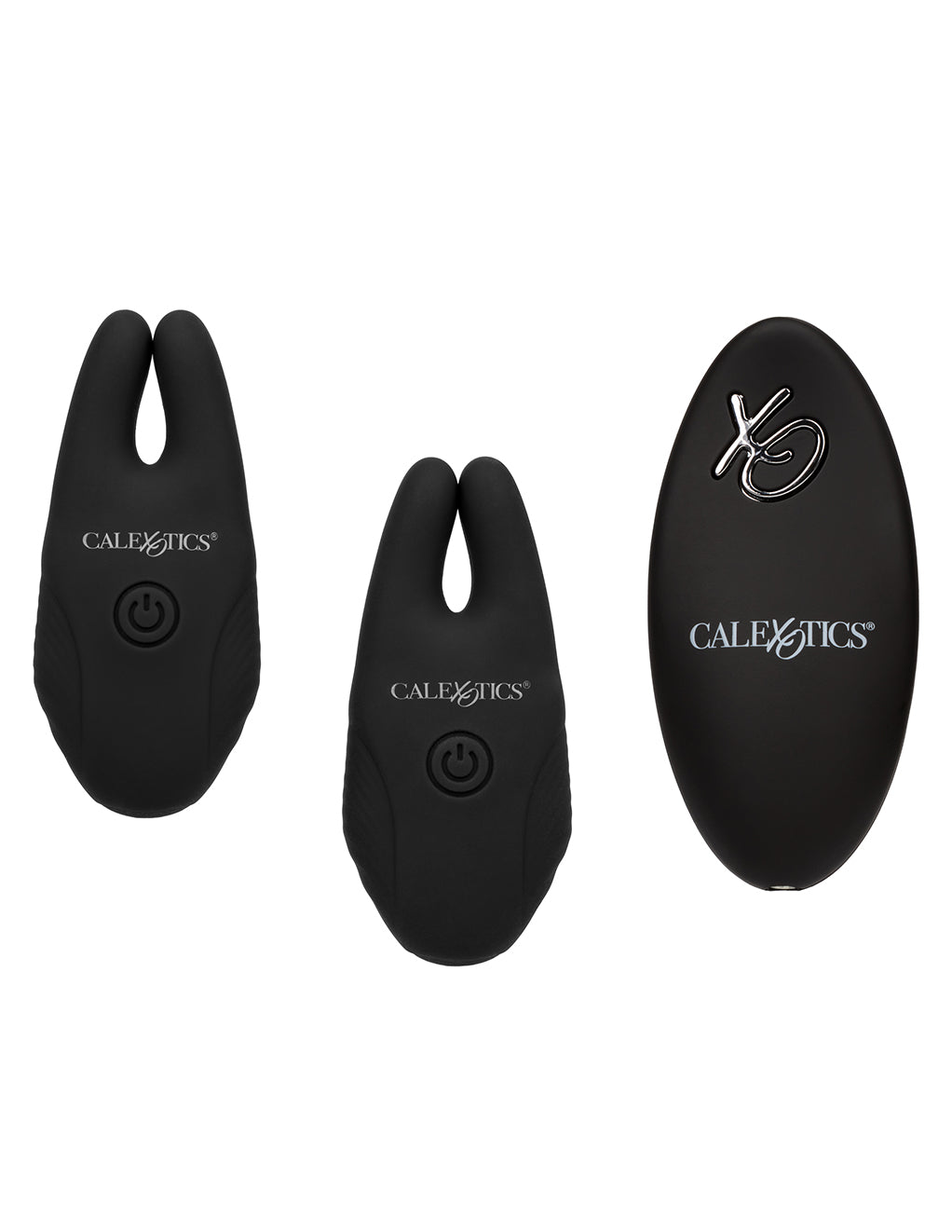 CalEx Silicone Remote Nipple Clamps- Black- Front