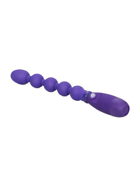Booty Call Booty Bender Silicone Vibrating Anal Beads- Purple- Bottom