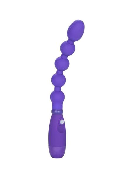 Booty Call Booty Bender Silicone Vibrating Anal Beads- Purple- Side