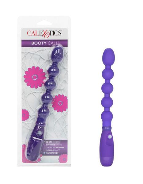 Booty Call Booty Bender Silicone Vibrating Anal Beads- Purple- With package