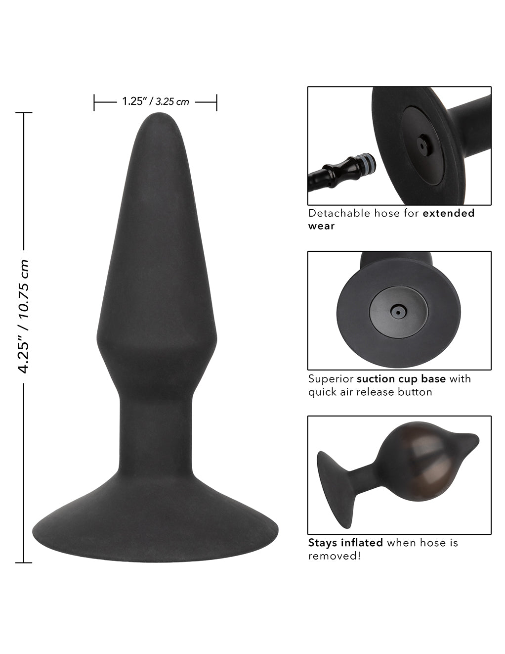 Medium Silicone Inflatable Plug- Size Dimensions