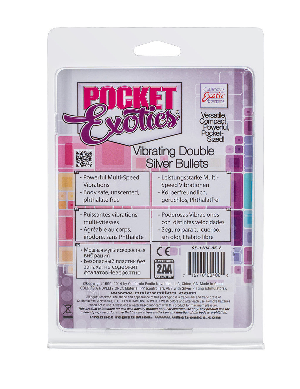 Pocket Exotics Vibrating Double Bullet Back