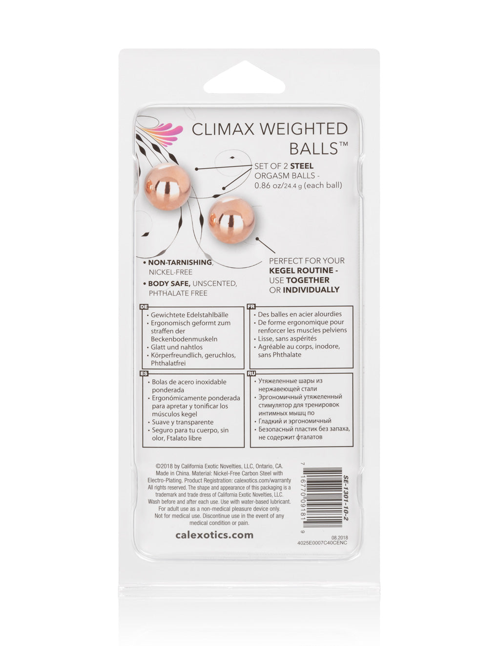 Climax Weighted Kegal Balls™- Box- Back