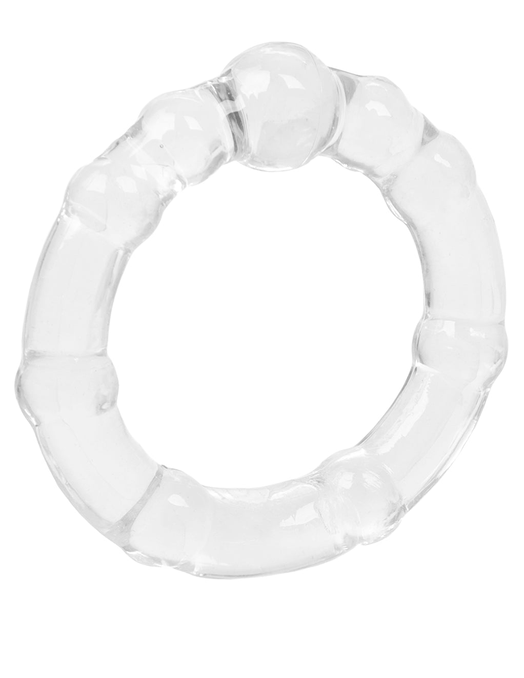 California Exotics 3 Piece Silicone Island Rings- Clear- Side- Back