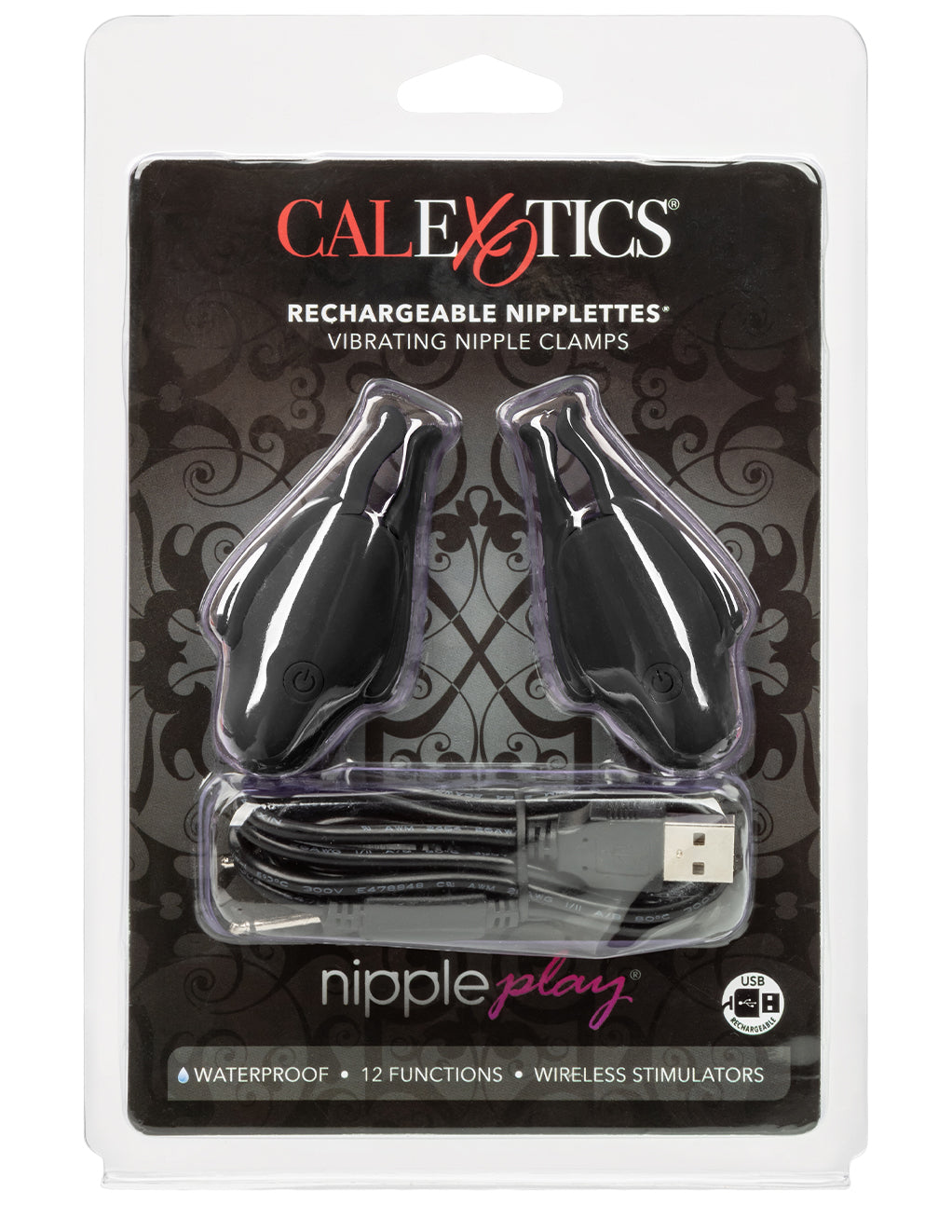 Nipple Play Rechargeable Nipplettes- Black- Package