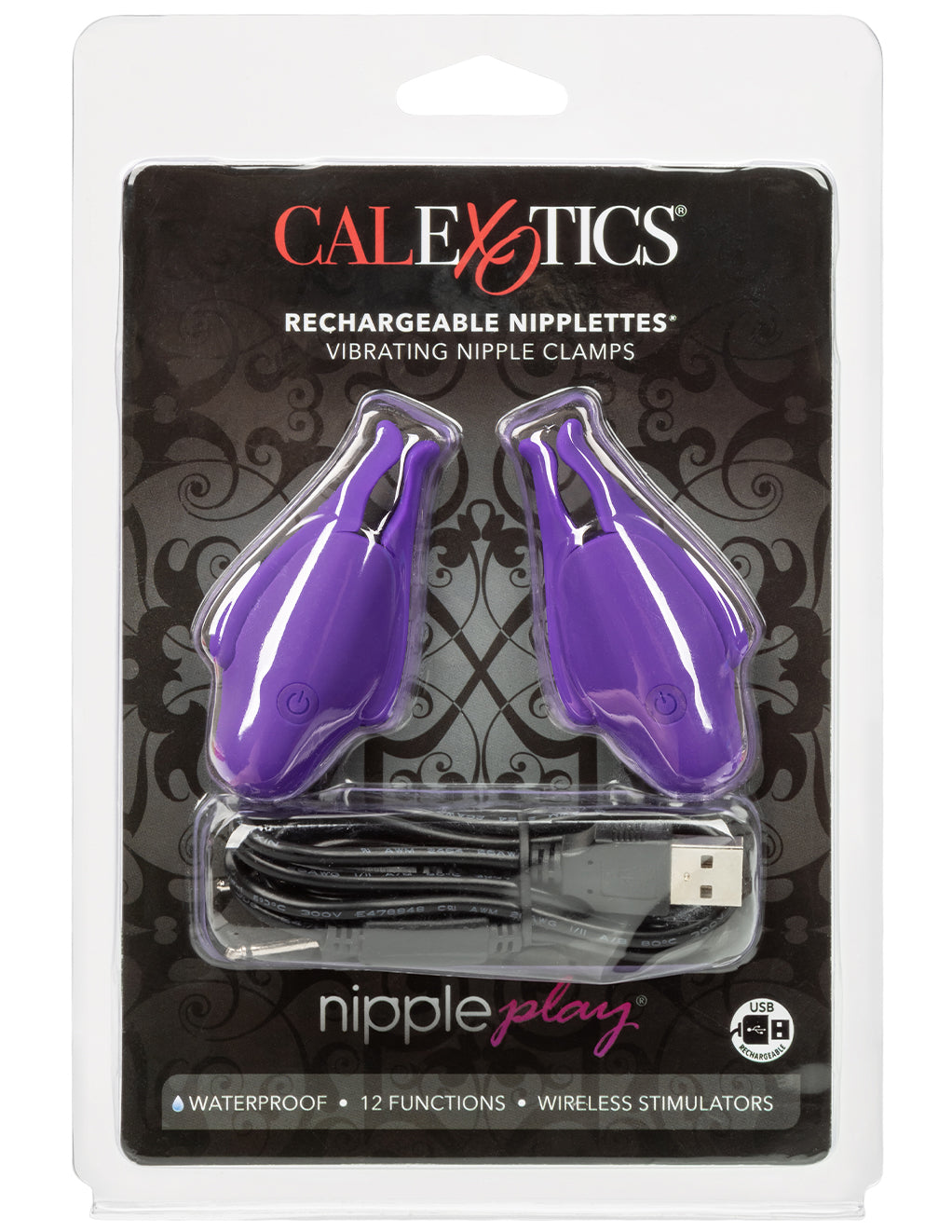 Nipple Play Rechargeable Nipplettes- Purple- Package