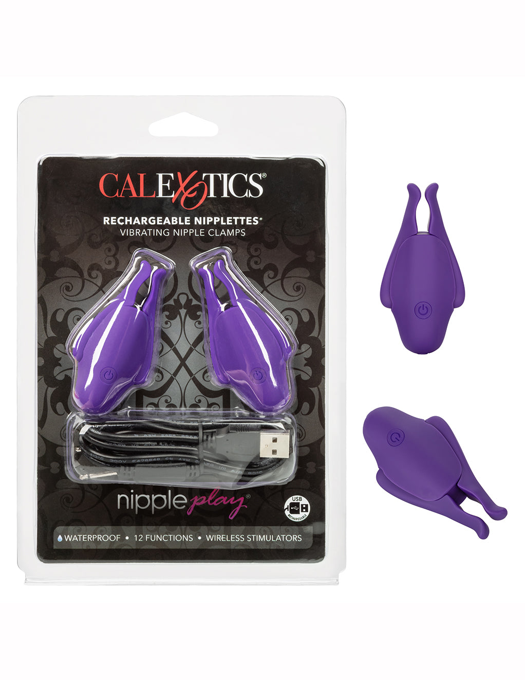 Nipple Play Rechargeable Nipplettes- Purple- Package- Front