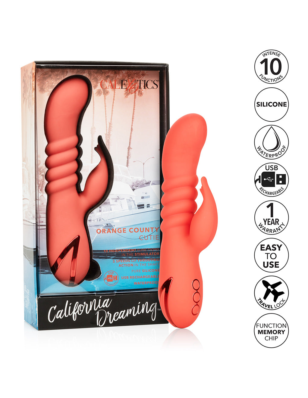 California Dreaming Orange County Cutie Dual Stimulation Vibrator- Features
