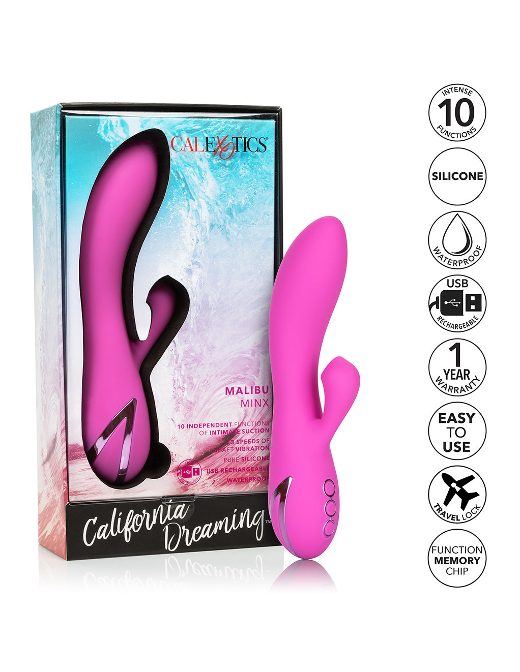 California Dreaming Malibu Minx Dual Stimulation Vibrator- Features
