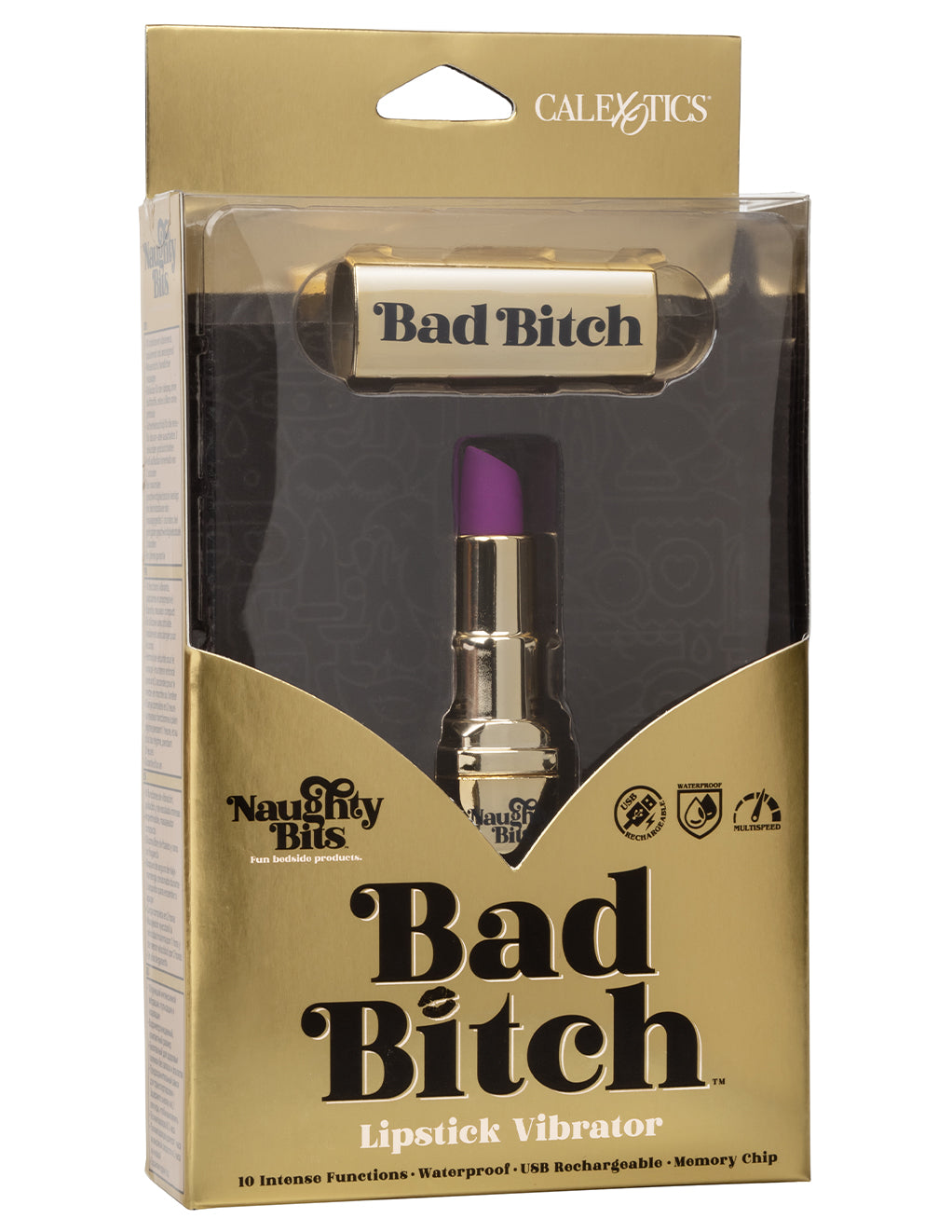 Naughty Bits Bad Bitch Lipstick Vibrator- package