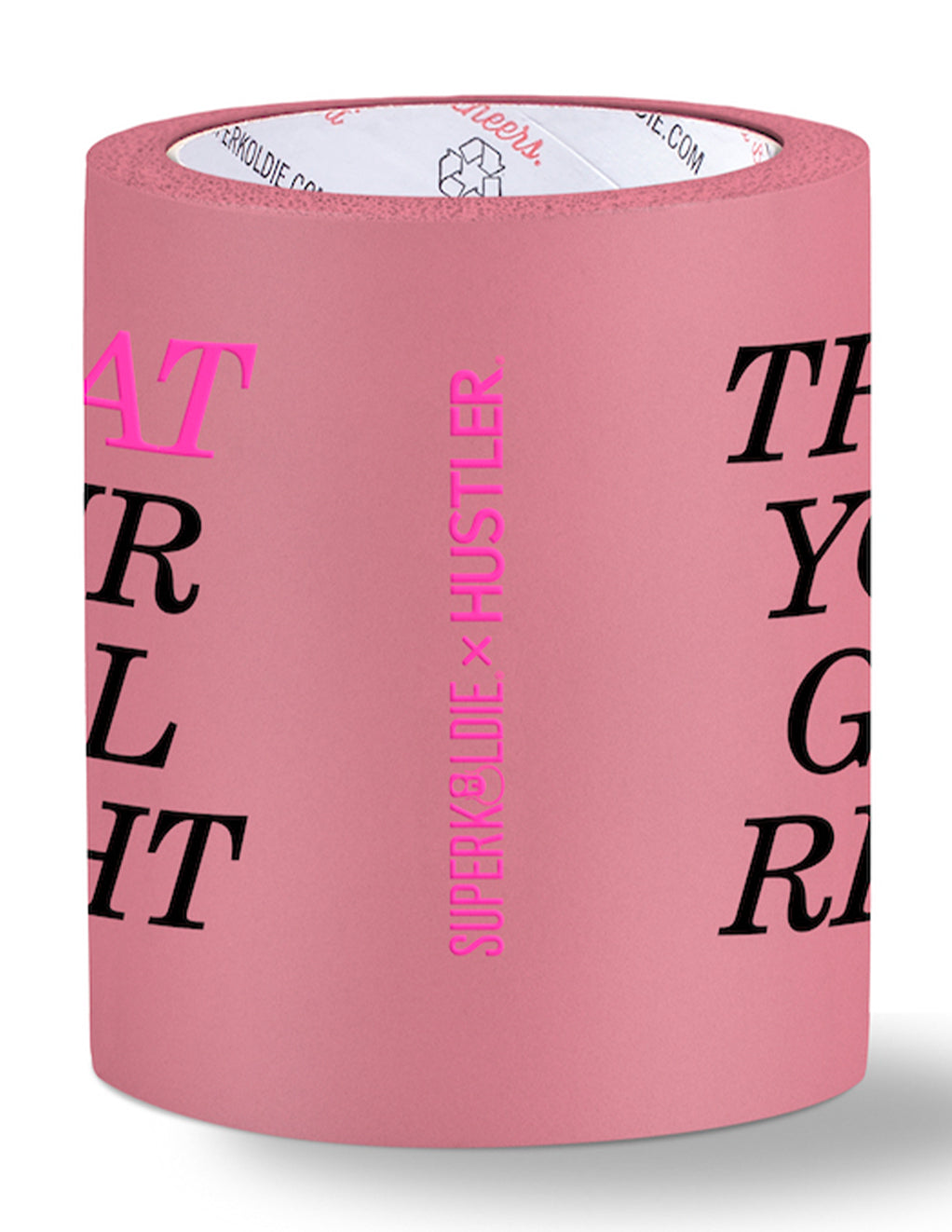 Superkoldie x HUSTLER Treat Your Girl Right Can Cooler- Logo side