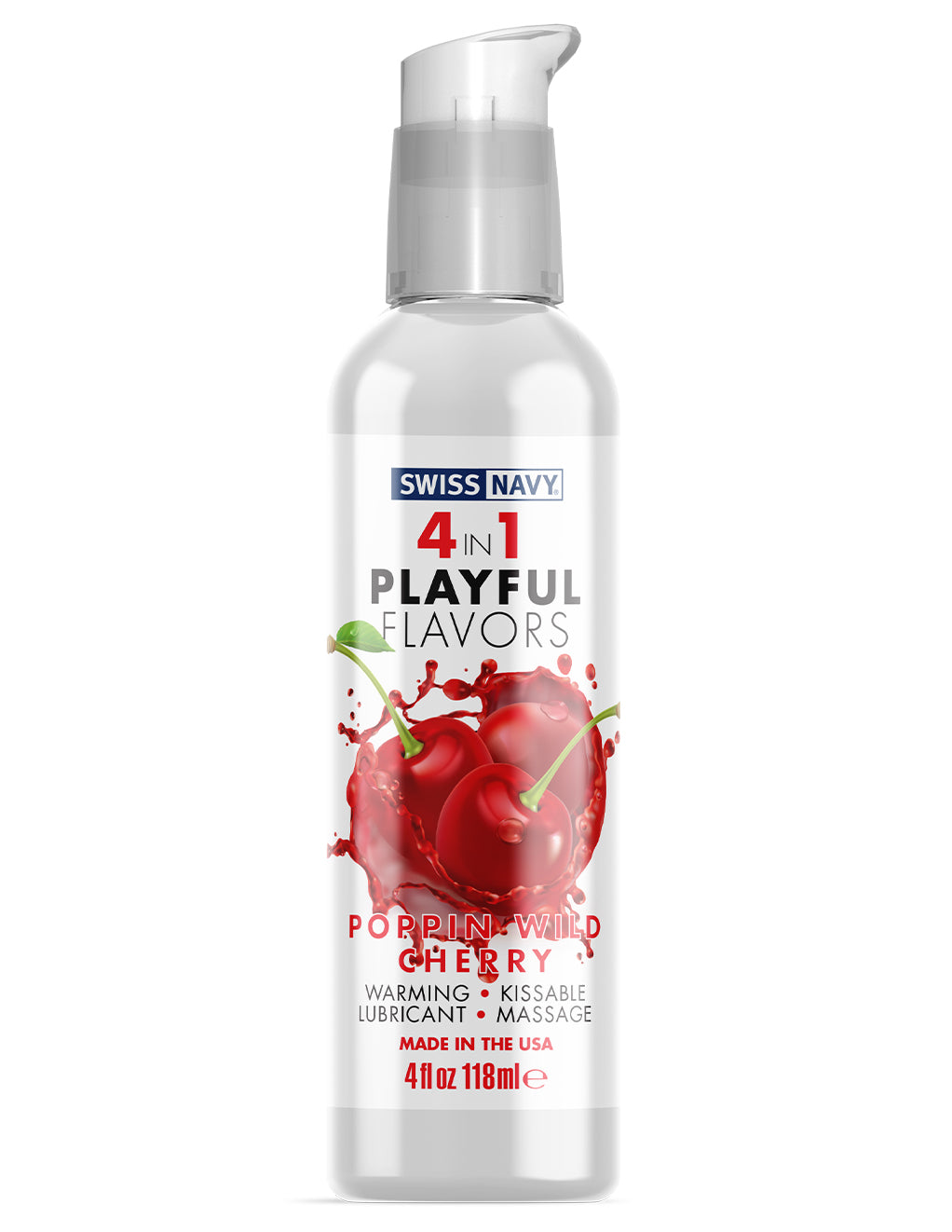 Swiss Navy 4-in-1 Flavored Lube- Poppin Wild Cherry- Front
