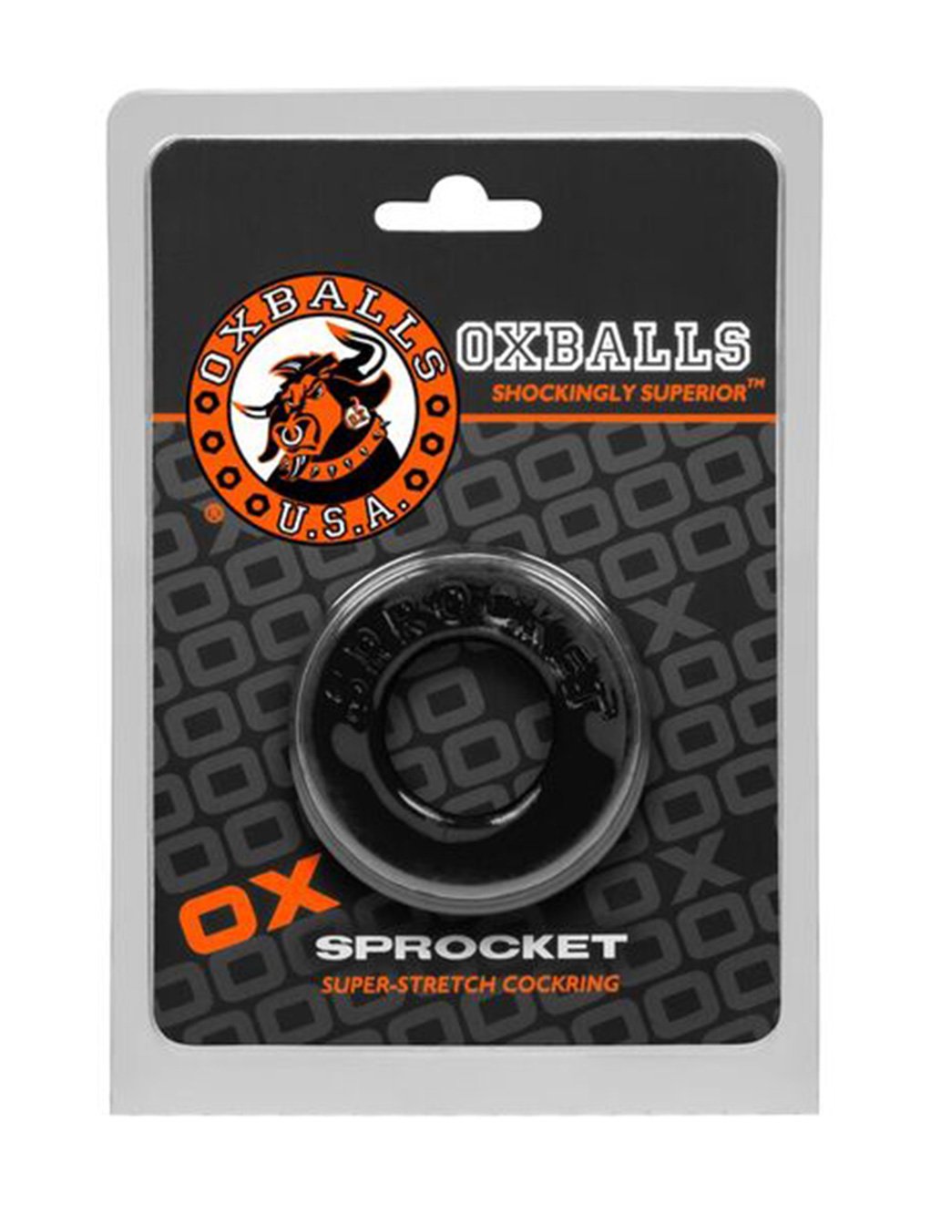 Oxballs Sprocket Cockring- Black- Package