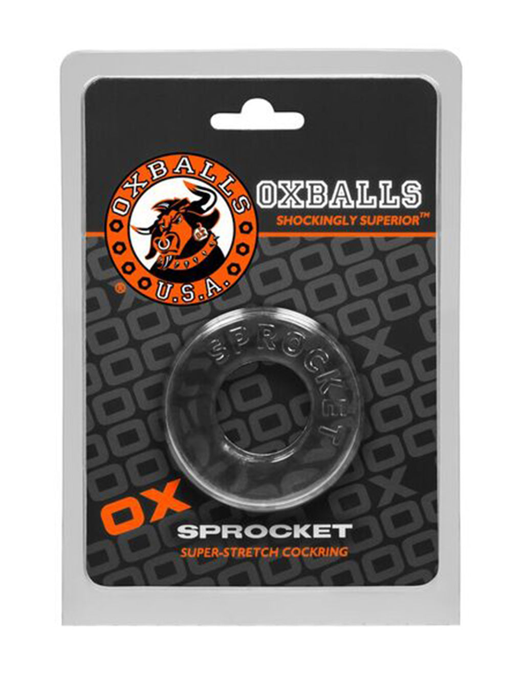 Oxballs Sprocket Cockring- Clear- Package