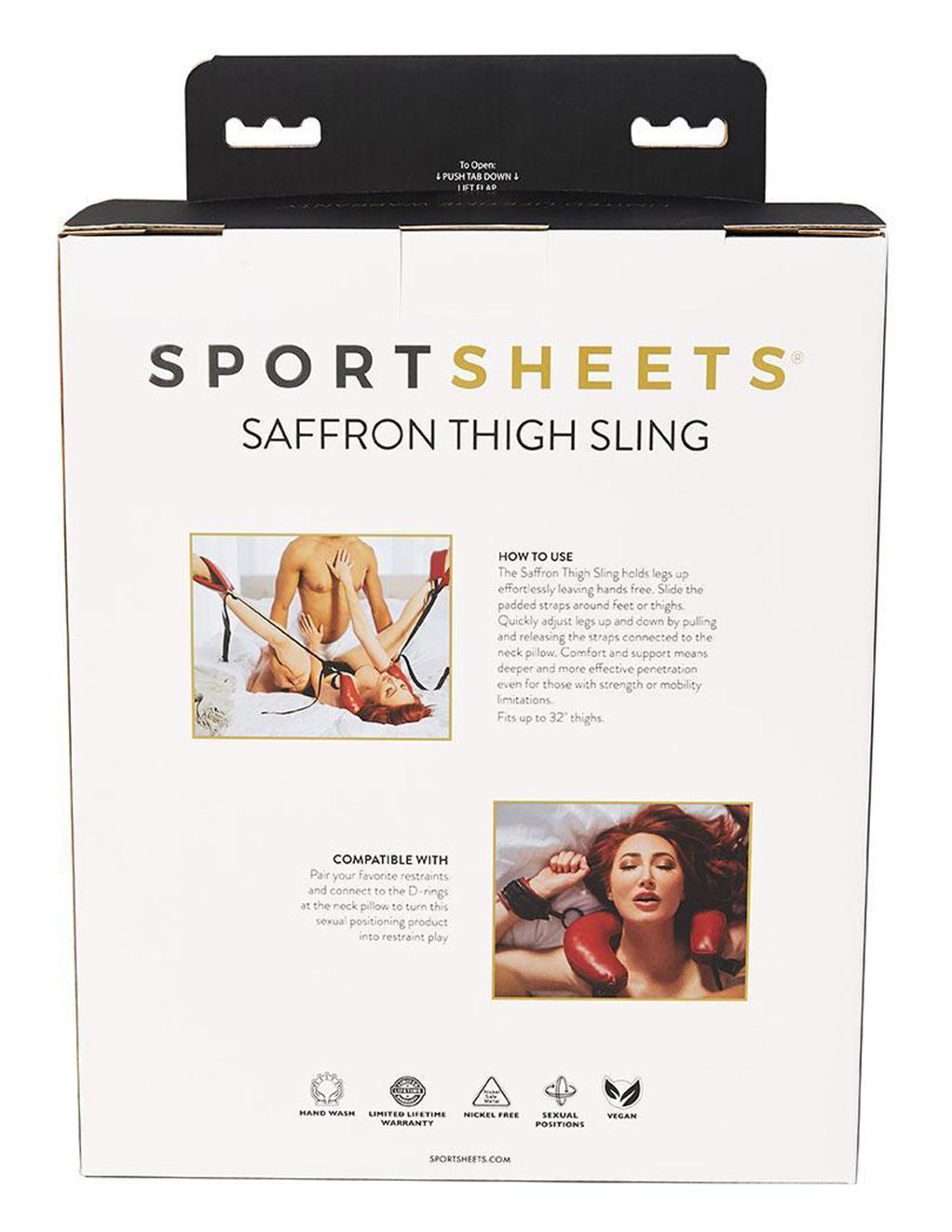 Saffron Thigh Sling By Sportsheets International Box Back