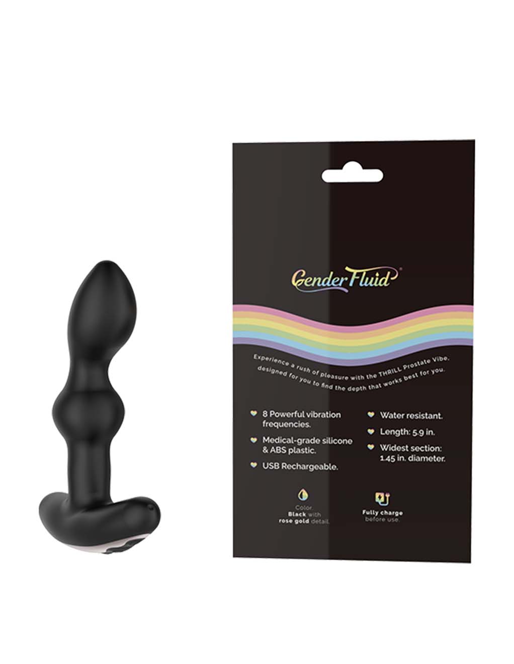 Gender Fluid Thrill Anal Vibe - Toy with Back of Box