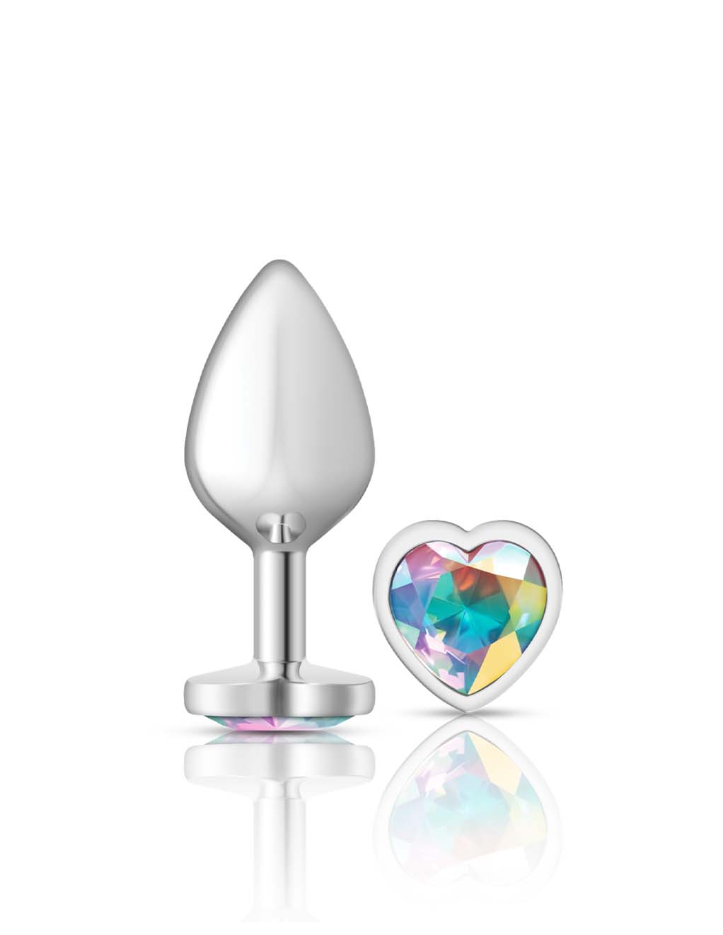 Cheeky Charms Silver Heart Iridescent- Medium