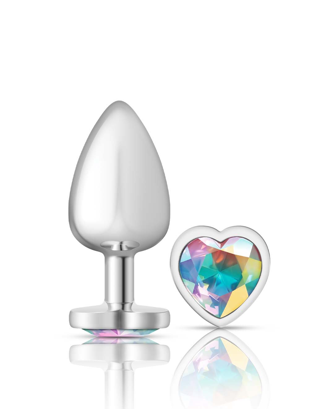 Cheeky Charms Silver Heart Iridescent- Large