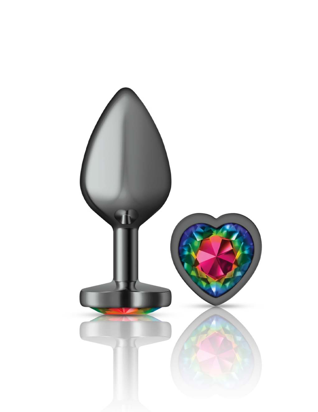 Cheeky Charms Gunmetal Heart Rainbow- Medium