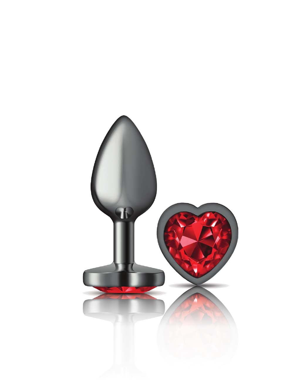 Cheeky Charms Gunmetal Heart Red- Small