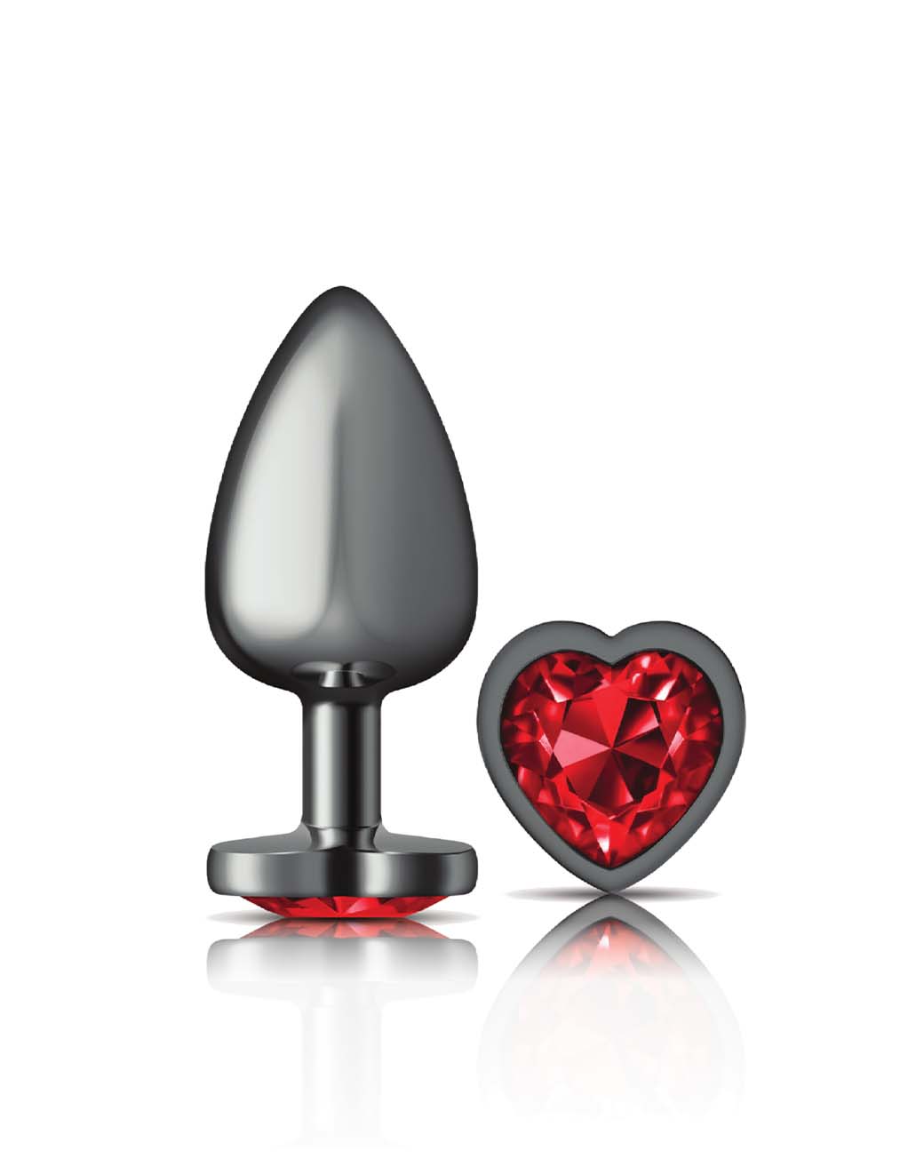 Cheeky Charms Gunmetal Heart Red- Large