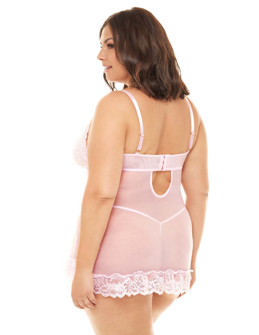 Oh La La Cheri Valentine Babydoll- pink Tulle Plus Back