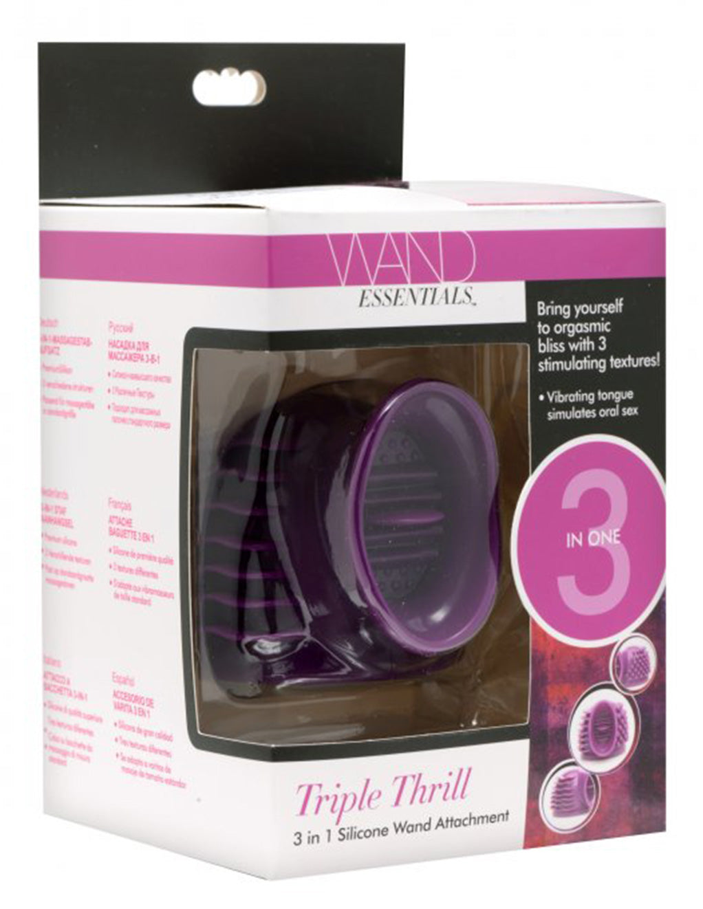 Wand Essentials Triple Thrill 3 in 1 Wand Attachment Packaging