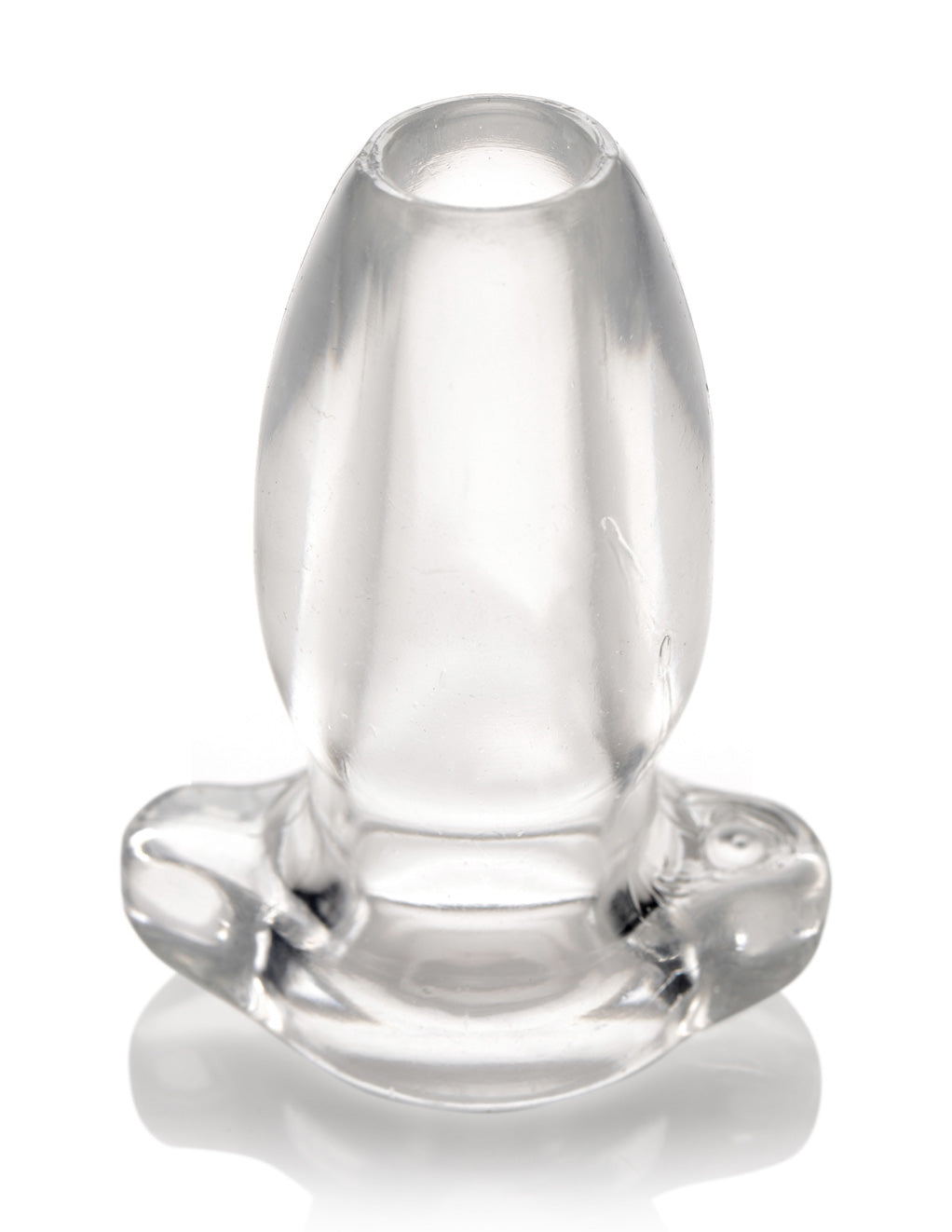 XR Brands Clear Hollow Anal Plug Toy Small Front