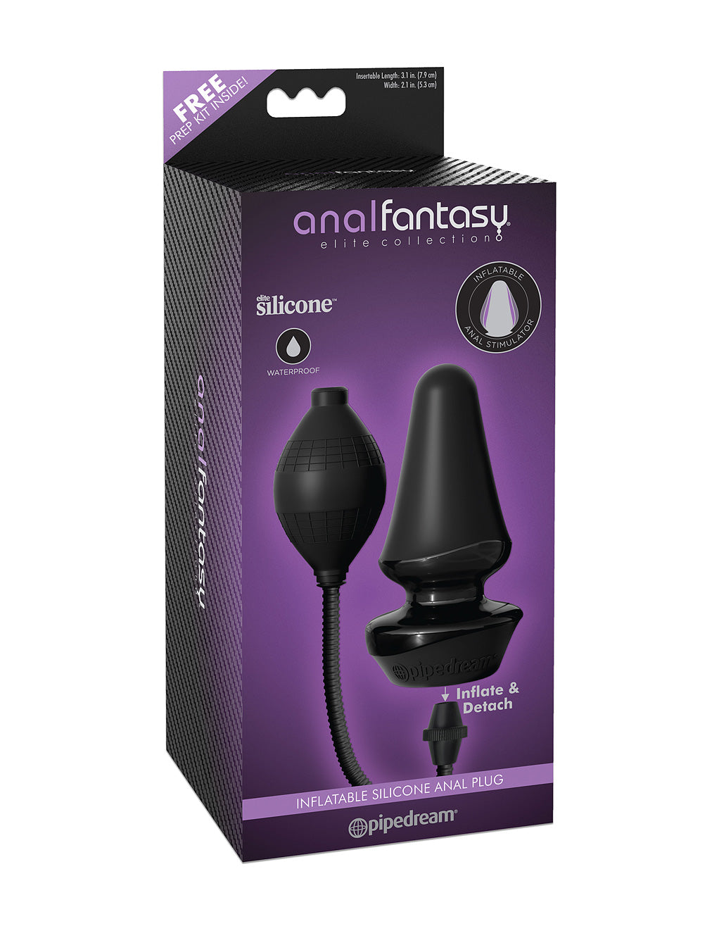 Anal Fantasy Elite Inflat Silic Plug By Pipedream Box Front