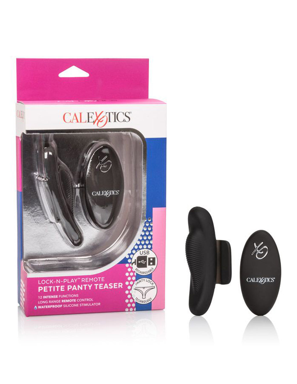 Cal Exotics Lock-N-Play Remote Petite Panty Teaser packaging with product