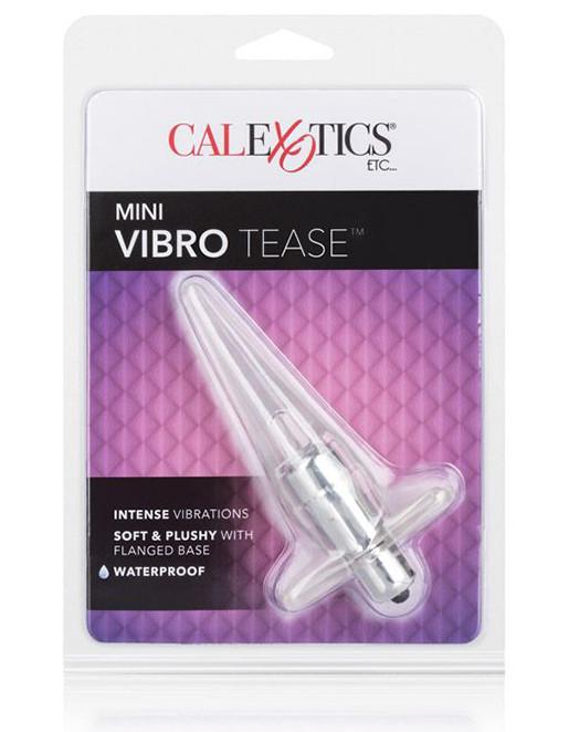 Mini Vibro Tease Vibrating Anal Plug- Clear- Package